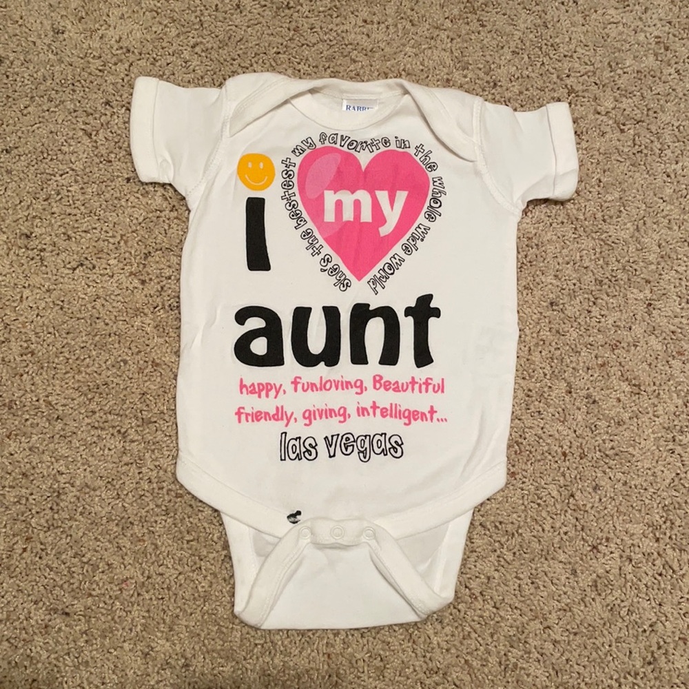 ***BUNDLE 2/$10***RABBIT SKINS  100% cotton graphic baby onesie SZ 6 mos